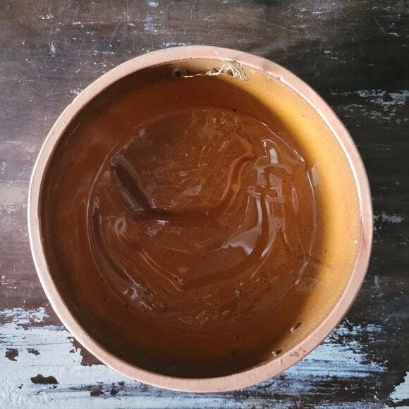 Vintage Terracotta Redware Clay Mold Rooster Wall Decor Hanging Round, Cottageco - Picture 6 of 7